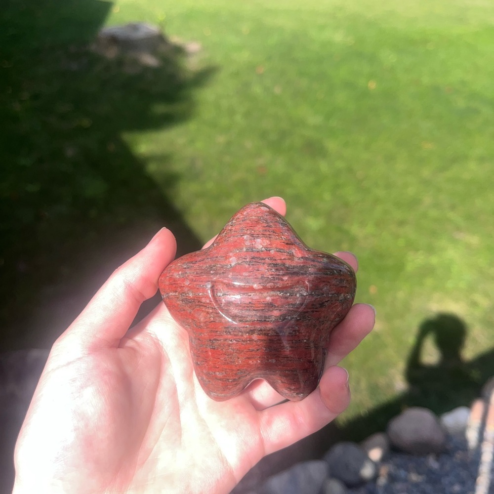 Red jasper crystal carving